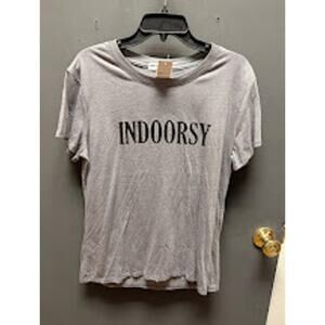 NWT Sub Urban Riot "Indoorsy" Graphic Tee Size Large in Gray Casual Summer